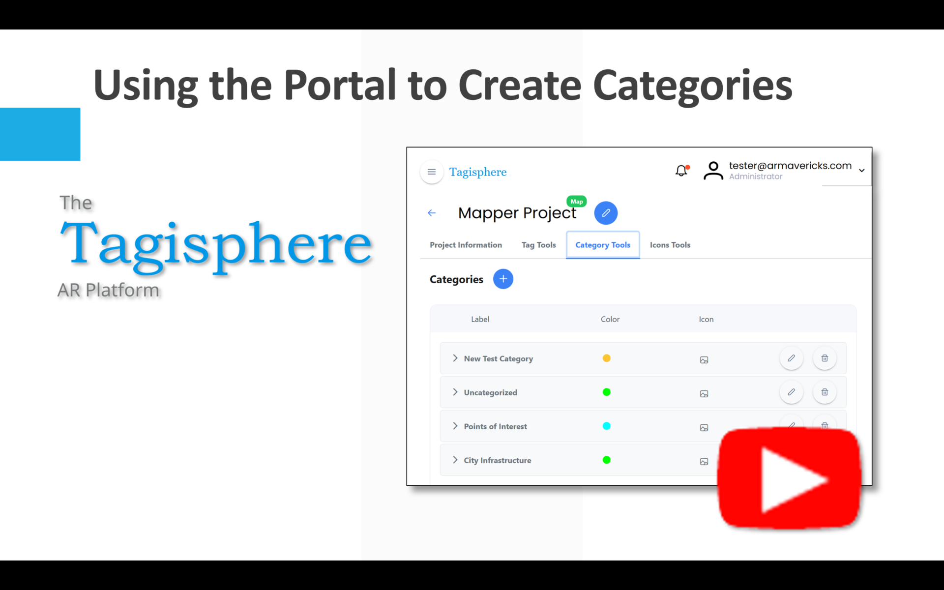 Use the Tagisphere AR Portal to Create Categories